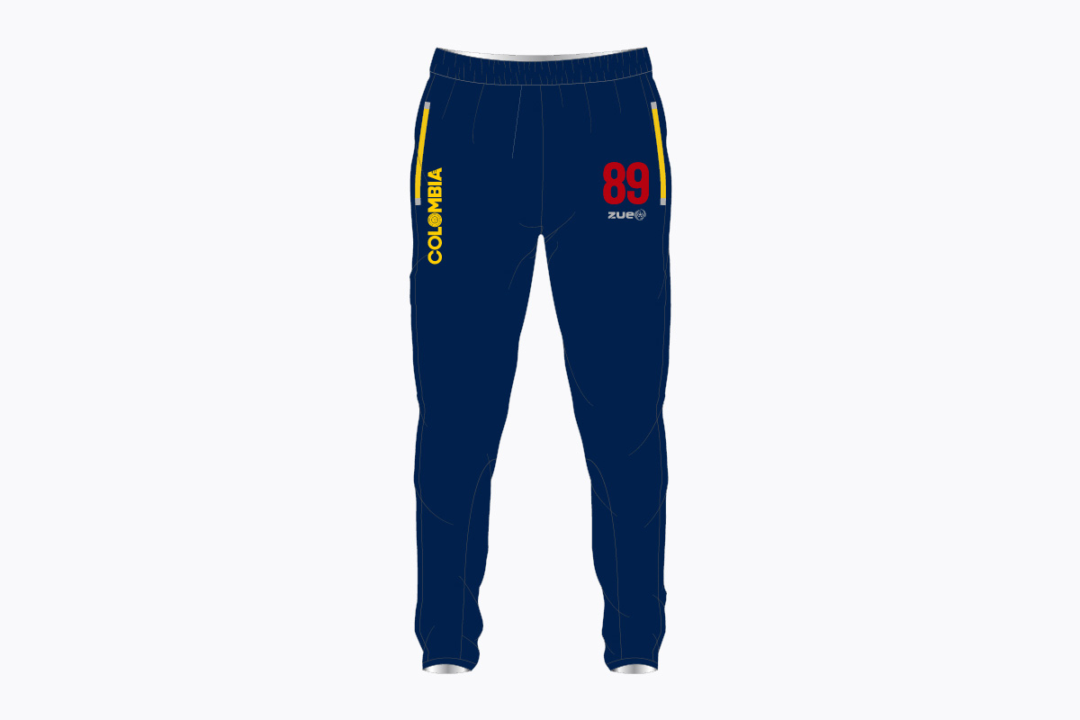 Track Pants Selección Colombia WUC2024 Azul Oscuro Unisex Zue Sports frente